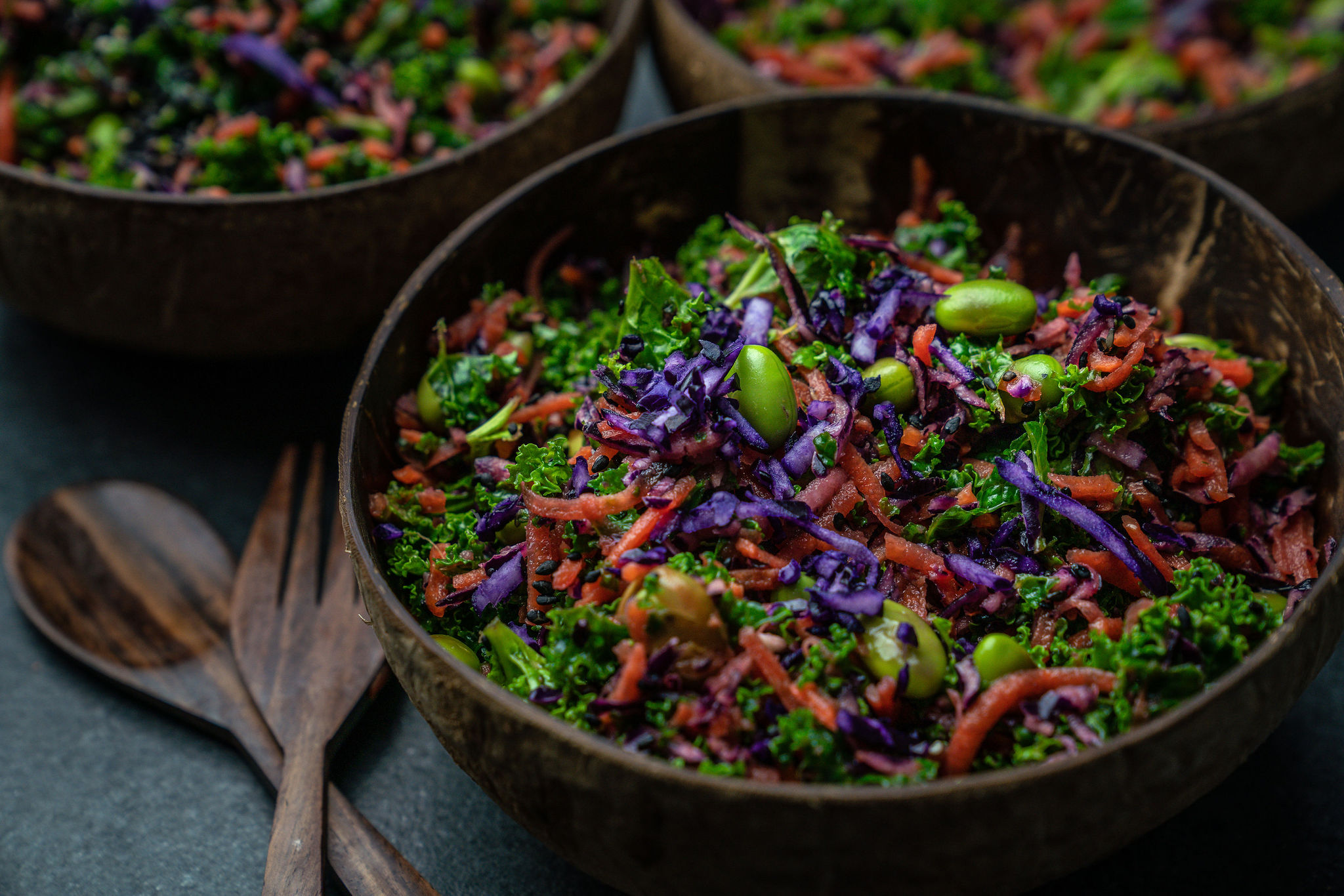 Colourful salads arranged on a table - Branding photography by Sonder Moments Media