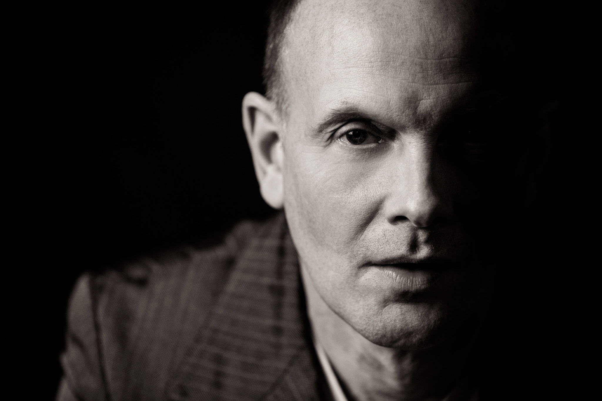 Black and white portrait of a man