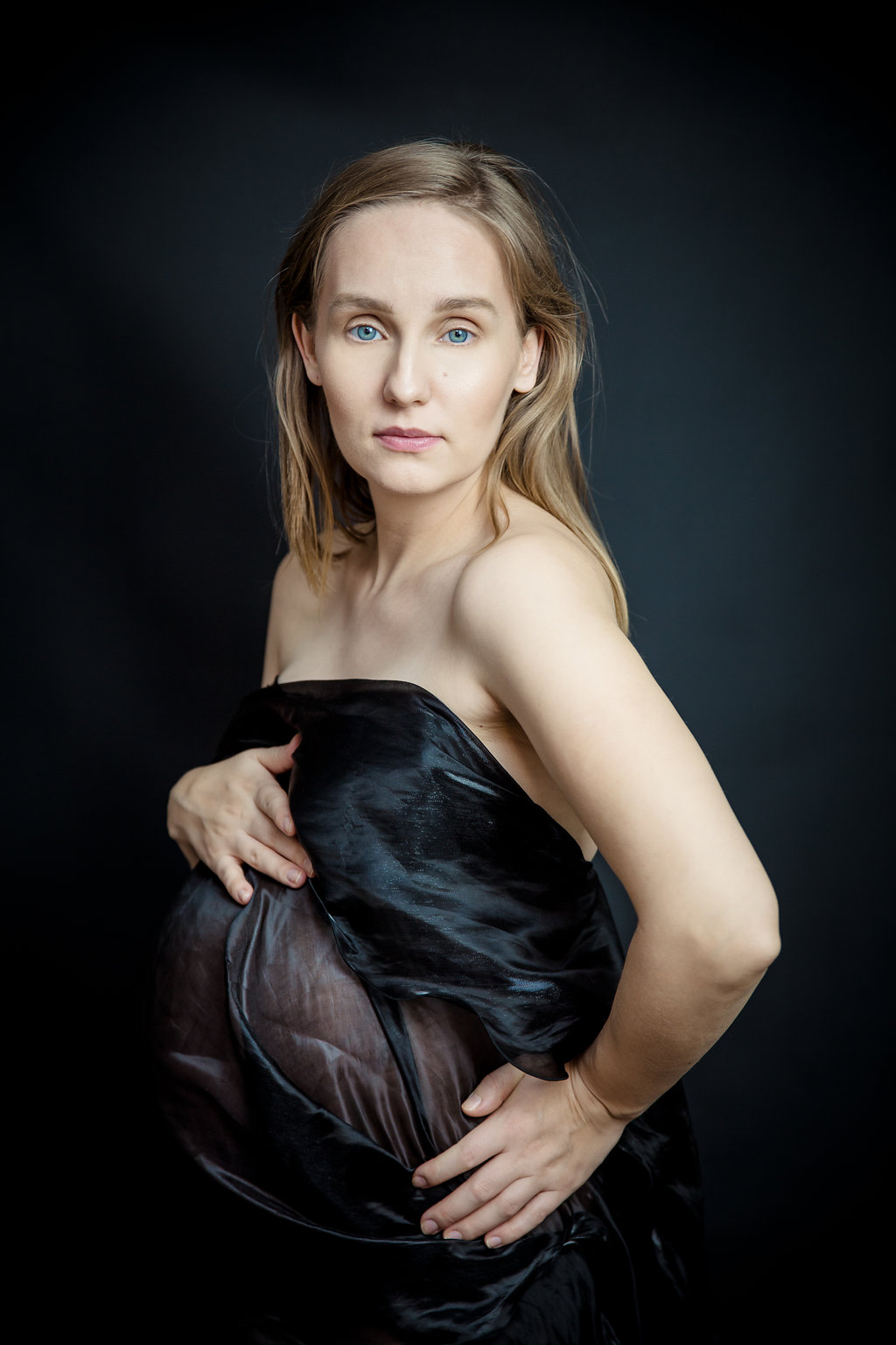 Beautiful maternity portrait of a pregnant woman